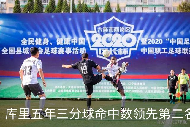 库里五年三分球命中数领先第二名300球，依然为联盟之最