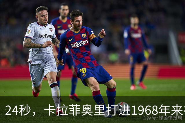 24秒，卡拉菲奥里打进1968年来社区盾首粒开场一分钟内进球